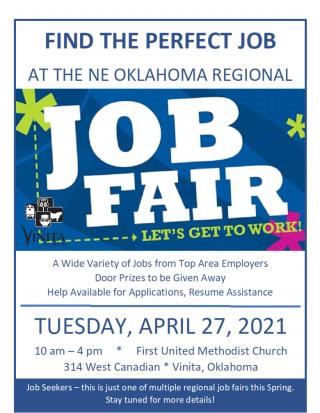 Vinita Oklahoma job fair hiring event help wanted